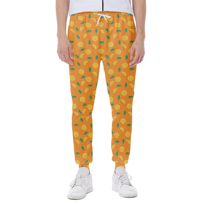 Orange Fruit Slices Pattern Print Scuba Joggers