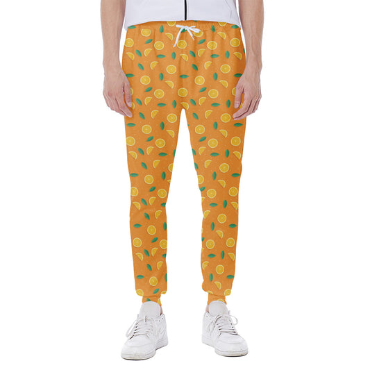 Orange Fruit Slices Pattern Print Scuba Joggers