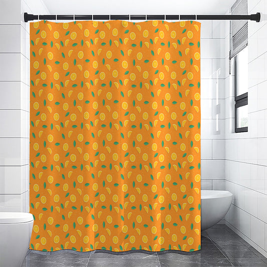 Orange Fruit Slices Pattern Print Shower Curtain