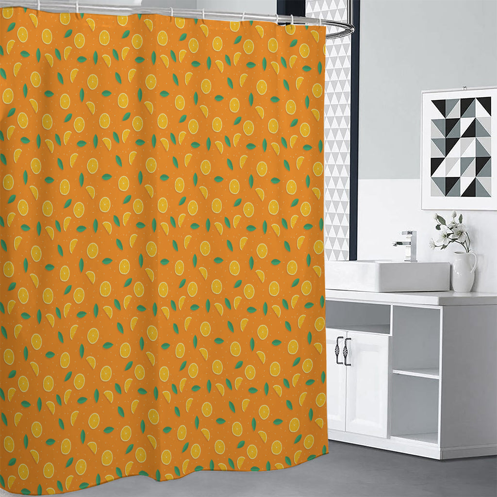 Orange Fruit Slices Pattern Print Shower Curtain