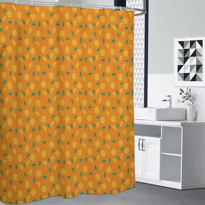 Orange Fruit Slices Pattern Print Shower Curtain