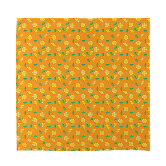 Orange Fruit Slices Pattern Print Silk Bandana