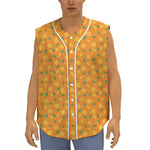 Orange Fruit Slices Pattern Print Sleeveless Baseball Jersey