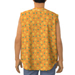 Orange Fruit Slices Pattern Print Sleeveless Baseball Jersey