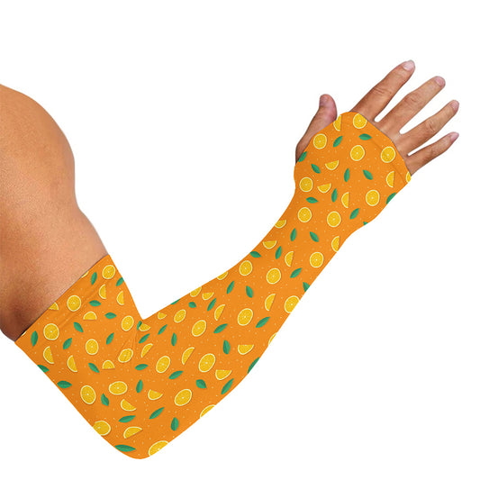 Orange Fruit Slices Pattern Print Sun Protection Arm Sleeves