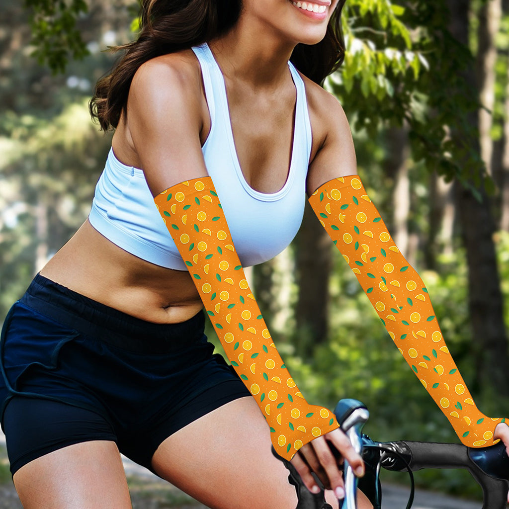 Orange Fruit Slices Pattern Print Sun Protection Arm Sleeves