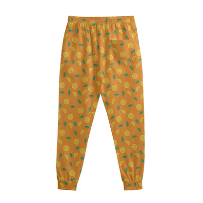 Orange Fruit Slices Pattern Print Sweatpants