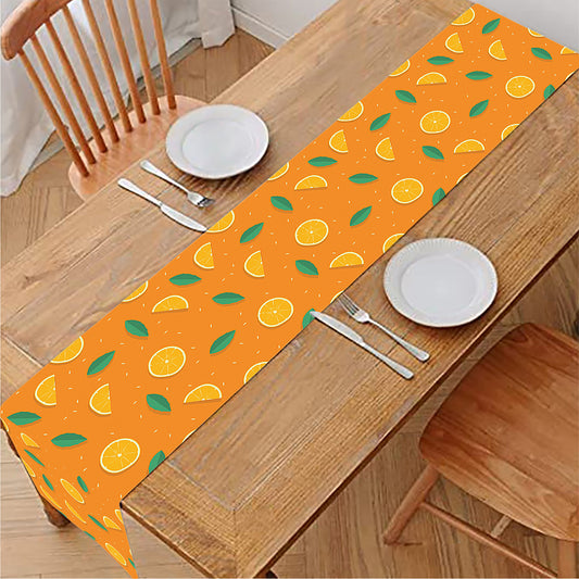 Orange Fruit Slices Pattern Print Table Runner