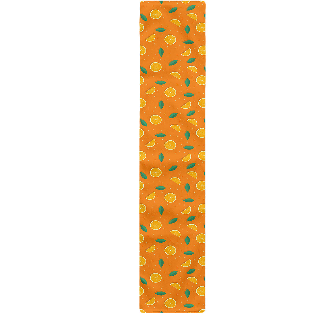Orange Fruit Slices Pattern Print Table Runner