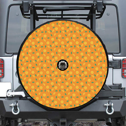 Orange Fruit Slices Pattern Print Tire Cover With Camera Hole