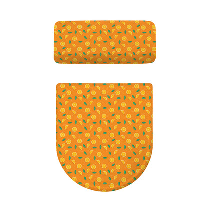 Orange Fruit Slices Pattern Print Toilet Lid And Tank Cover Set