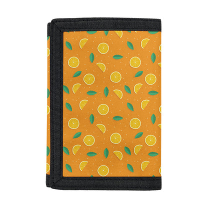 Orange Fruit Slices Pattern Print Trifold Wallet