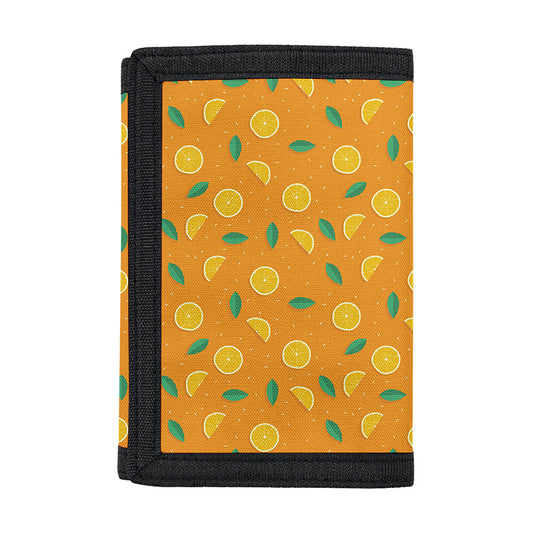 Orange Fruit Slices Pattern Print Trifold Wallet