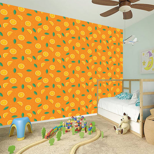 Orange Fruit Slices Pattern Print Wall Sticker