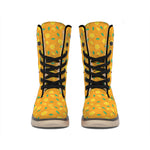 Orange Fruit Slices Pattern Print Winter Boots