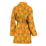 Orange Fruit Slices Pattern Print Women's Bathrobe
