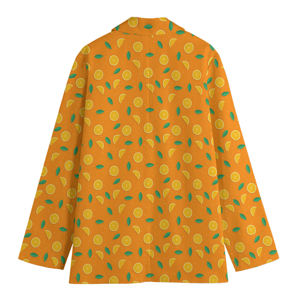 Orange Fruit Slices Pattern Print Women's Blazer