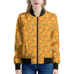 Orange Fruit Slices Pattern Print Women's Bomber Jacket