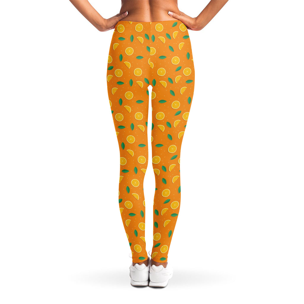 Orange Fruit Slices Pattern Print Women's Leggings