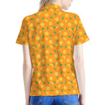 Orange Fruit Slices Pattern Print Women's Polo Shirt