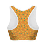 Orange Fruit Slices Pattern Print Women's Sports Bra