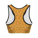 Orange Fruit Slices Pattern Print Women's Sports Bra