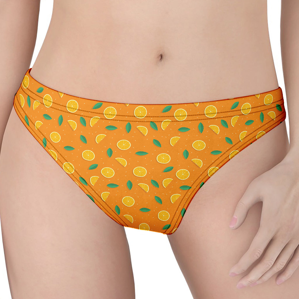 Orange Fruit Slices Pattern Print Women's Thong