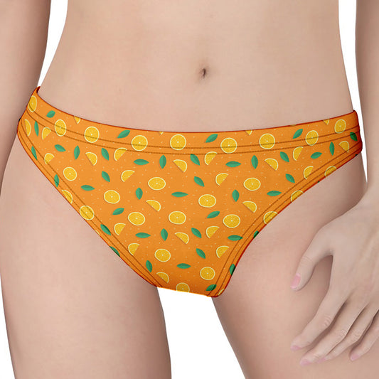 Orange Fruit Slices Pattern Print Women's Thong