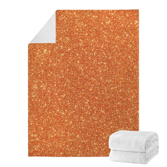 Orange (NOT Real) Glitter Print Blanket