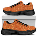 Orange (NOT Real) Glitter Print Black Chunky Shoes