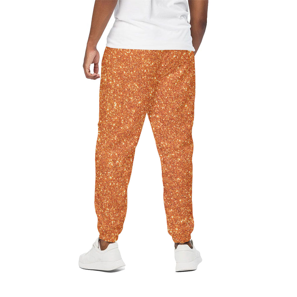 Orange Glitter Artwork Print (NOT Real Glitter) Cotton Pants