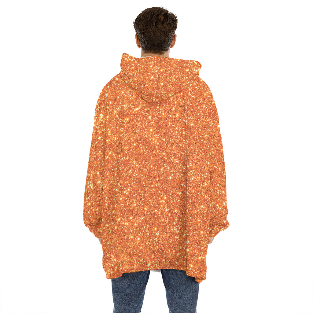 Orange Glitter Artwork Print (NOT Real Glitter) Hoodie Blanket