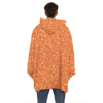 Orange Glitter Artwork Print (NOT Real Glitter) Hoodie Blanket
