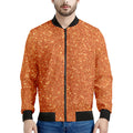 Orange (NOT Real) Glitter Print Men's Bomber Jacket