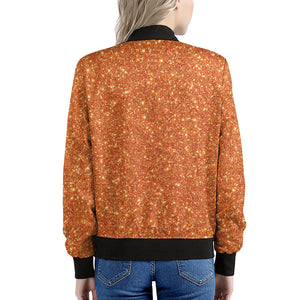 Orange Glitter Artwork Print (NOT Real Glitter) Women's Bomber Jacket