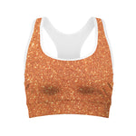 Orange Glitter Artwork Print (NOT Real Glitter) Women's Sports Bra