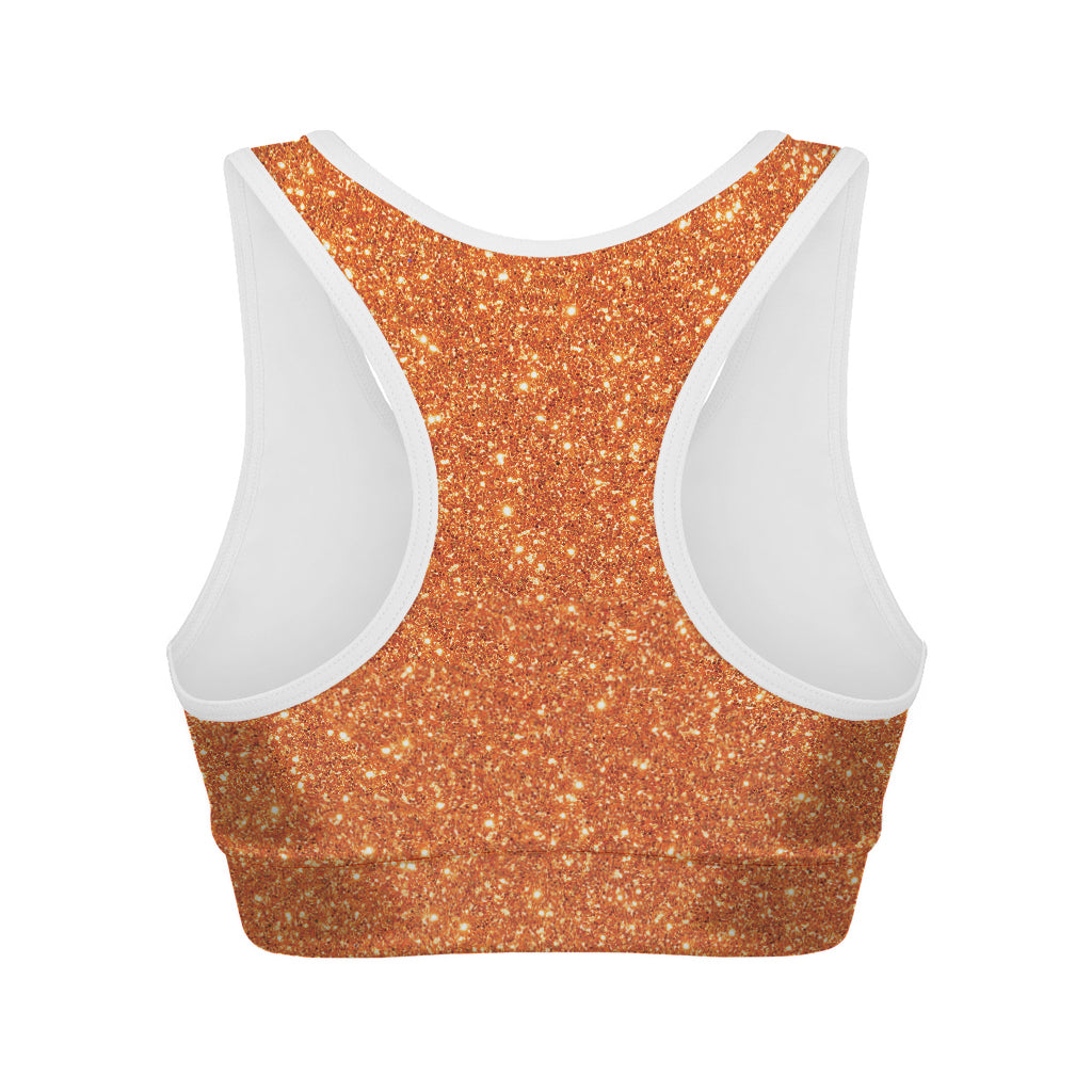 Orange Glitter Artwork Print (NOT Real Glitter) Women's Sports Bra