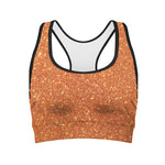 Orange Glitter Artwork Print (NOT Real Glitter) Women's Sports Bra