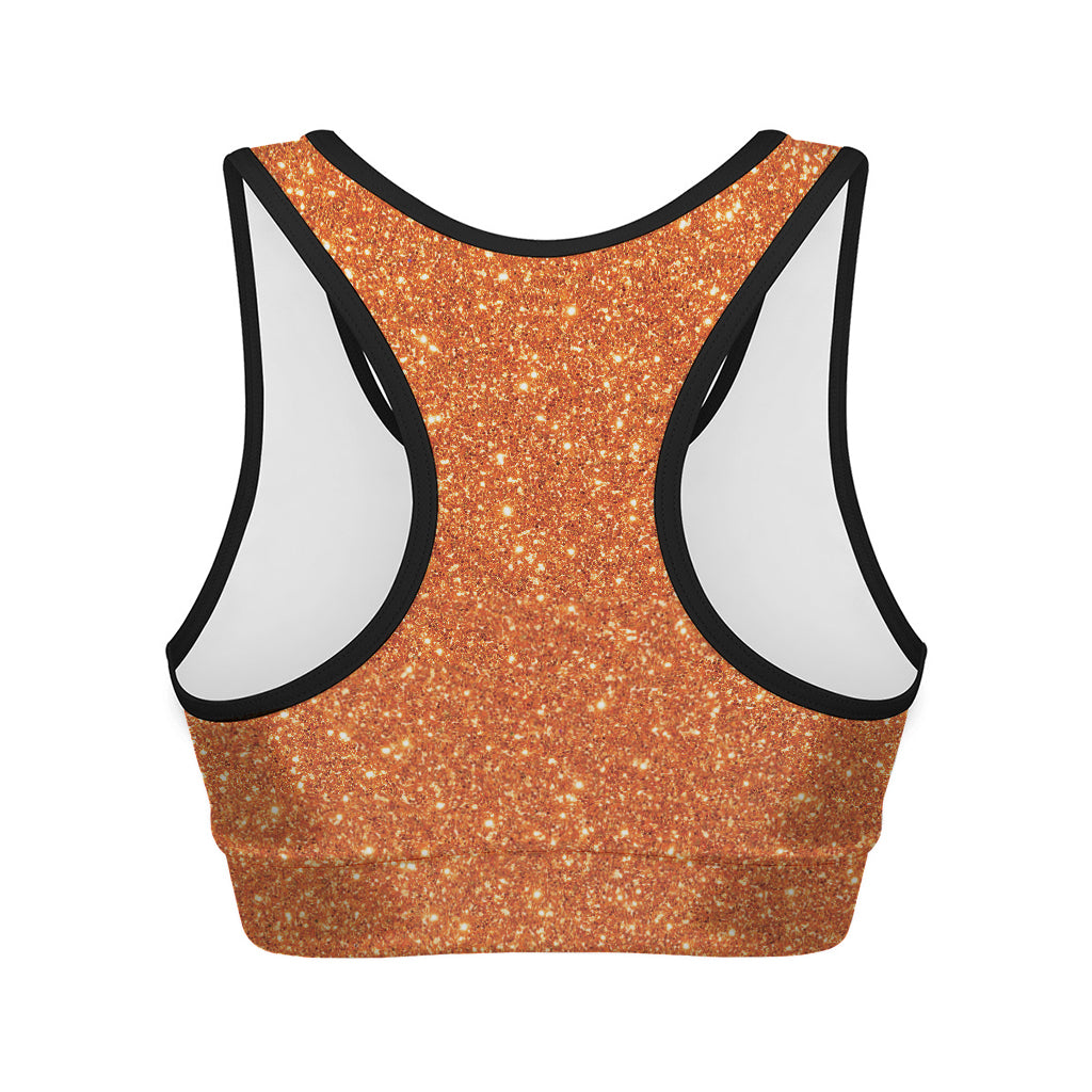 Orange Glitter Artwork Print (NOT Real Glitter) Women's Sports Bra