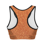 Orange Glitter Artwork Print (NOT Real Glitter) Women's Sports Bra
