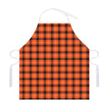 Orange Grey And White Plaid Print Adjustable Apron