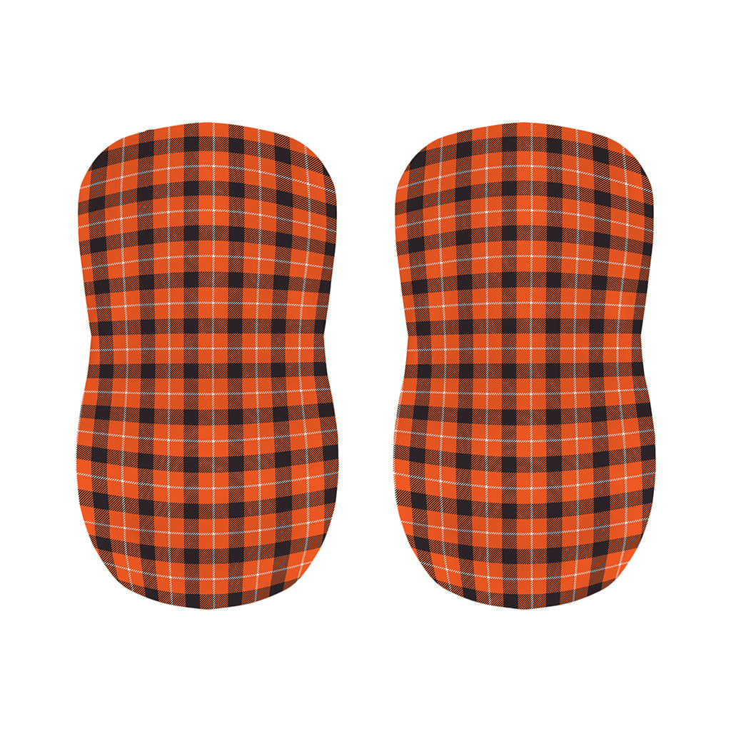 Orange Grey And White Plaid Print Bar Stool Covers