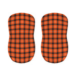 Orange Grey And White Plaid Print Bar Stool Covers