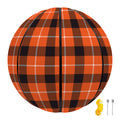 Orange Grey And White Plaid Print Basketball