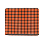 Orange Grey And White Plaid Print Bifold Wallet
