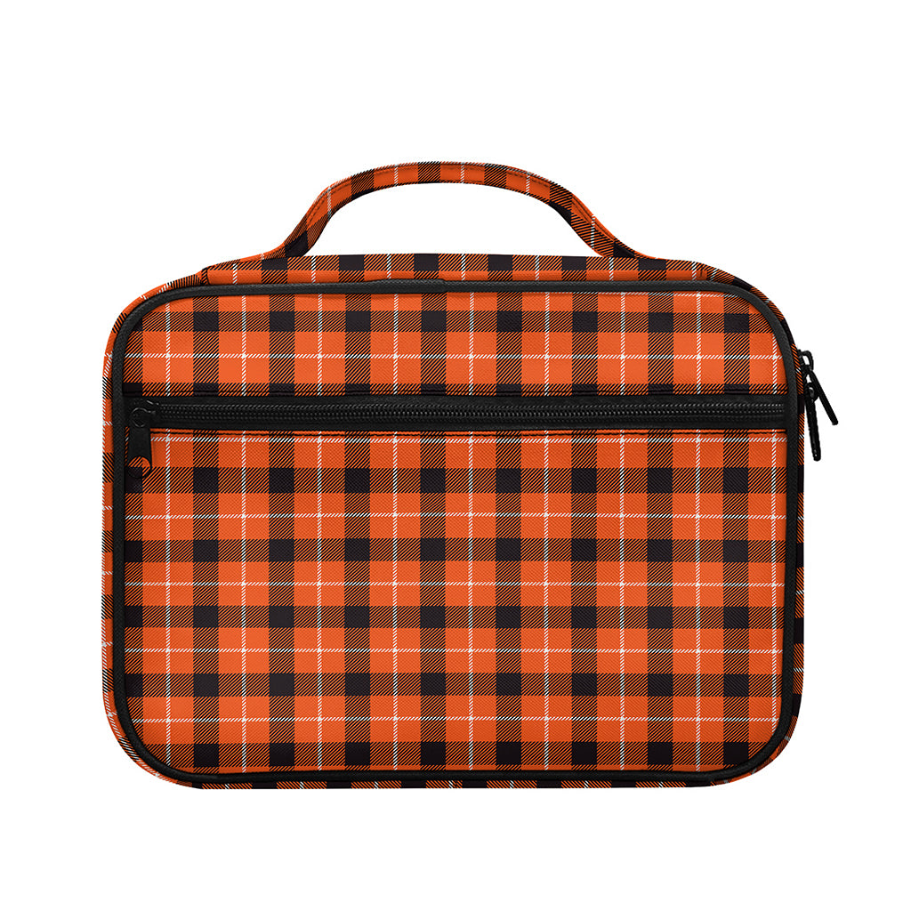 Orange Grey And White Plaid Print Briefcase Bible Bag