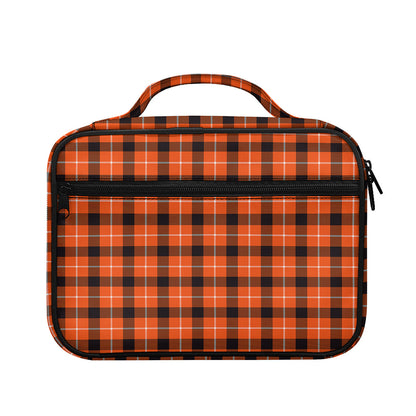 Orange Grey And White Plaid Print Briefcase Bible Bag