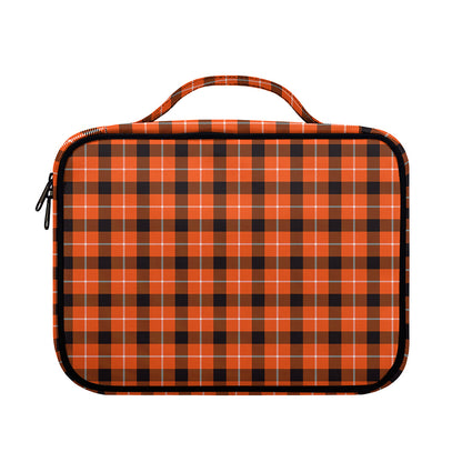 Orange Grey And White Plaid Print Briefcase Bible Bag