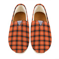 Orange Grey And White Plaid Print Casual Shoes