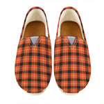 Orange Grey And White Plaid Print Casual Shoes